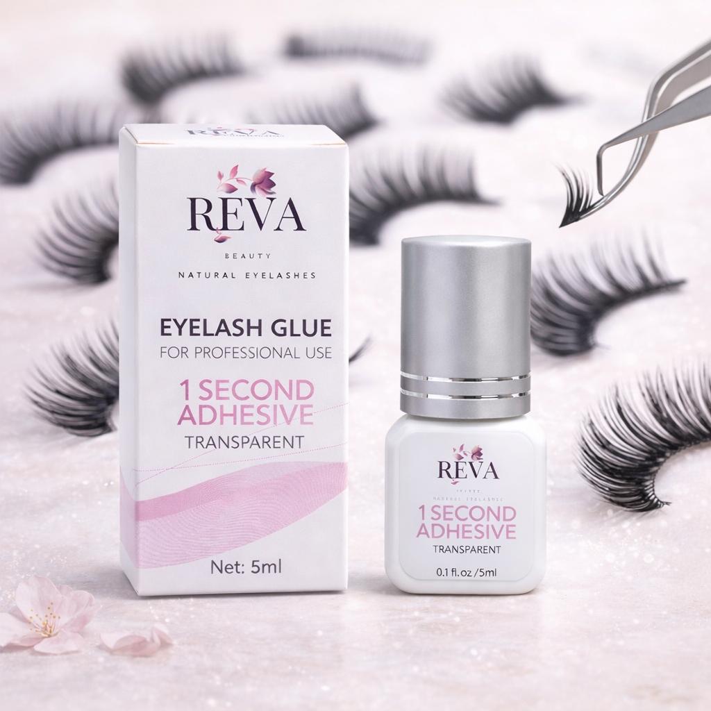 REVA Eyelash Glue – 1 Second Adhesive Transparent (5ml)