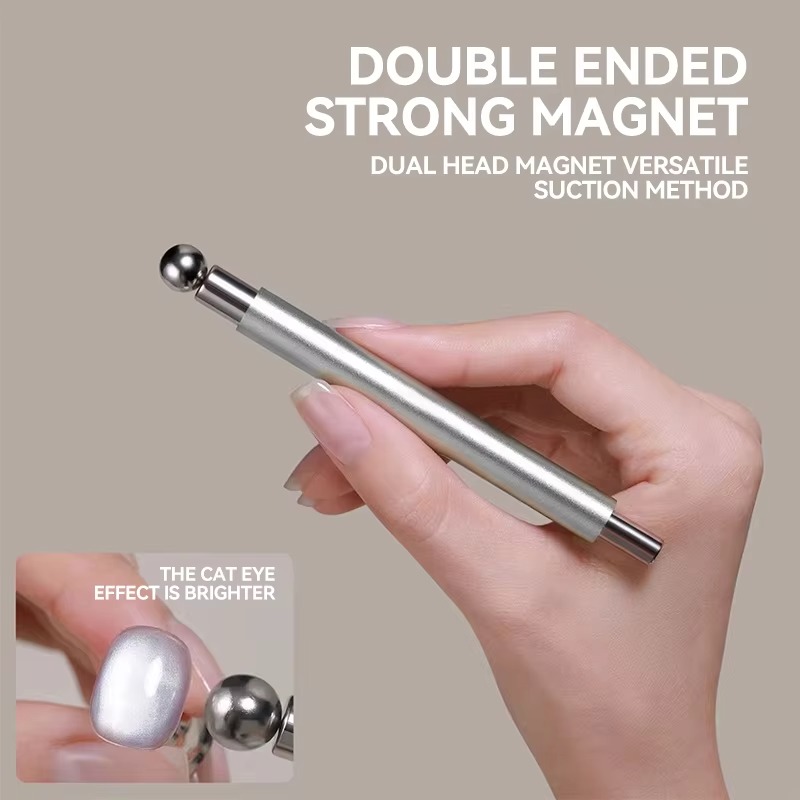 2 In 1 Nail Cat Eye Magnet And Super Strong Magnetic Ball Purple Pink Aluminum Anti-Mistouch Salon Home Manicure DIY Nail Tool