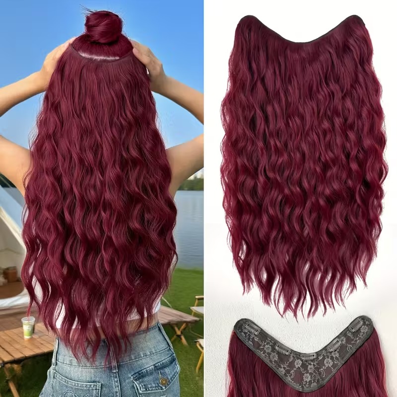 24-Inch Long V-Shaped Hair Extension – Multiple Colors