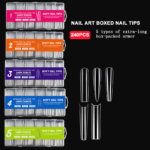 240Pcs XXL False Nails Super Long Ballerina Nails Press on Nail Full Cover Matte Gel Tips Nail Art American Capsule Fake Tips 24