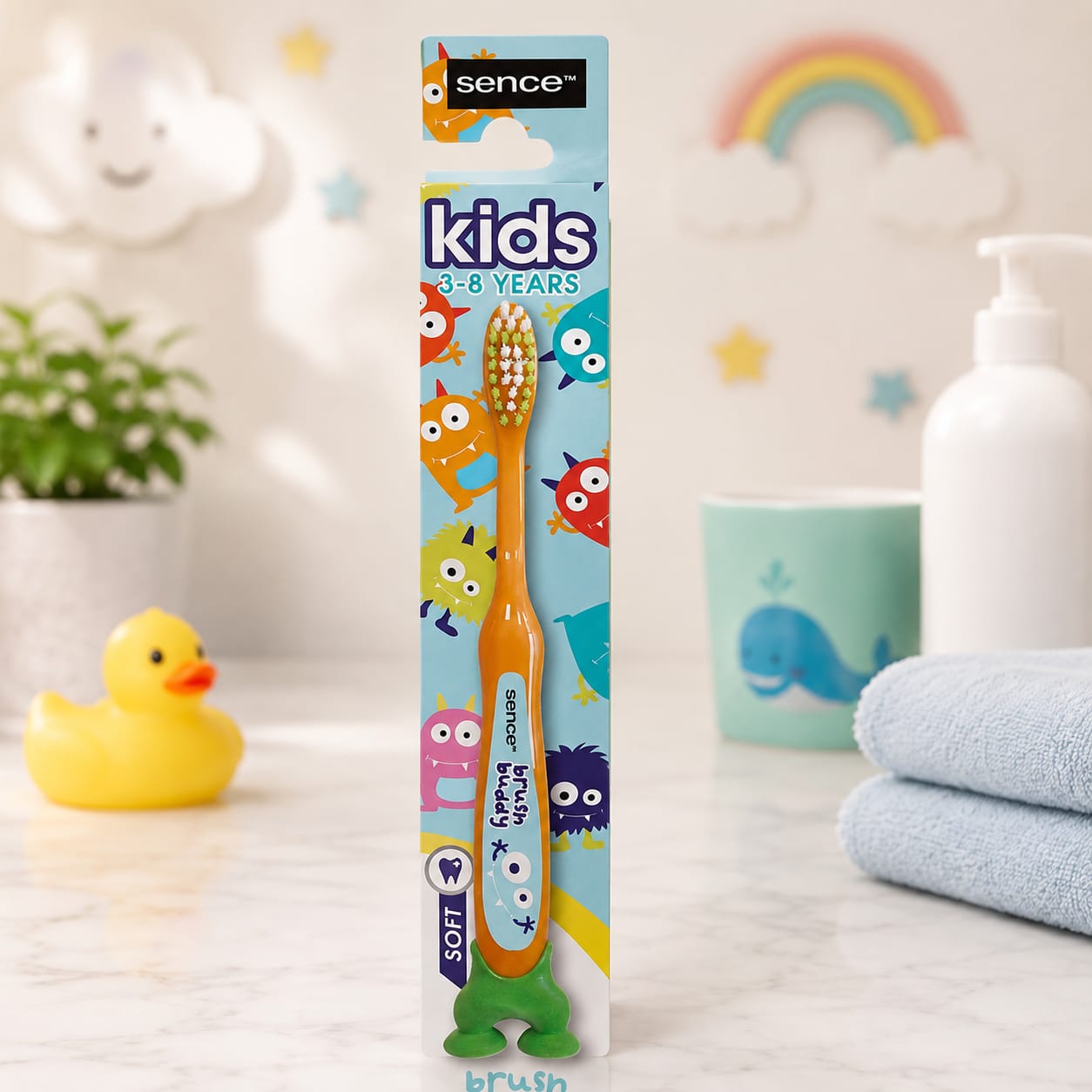 Sence Kids Soft Toothbrush – 3–8 Years فرشاة أسنان ناعمة للأطفال من Sence – للأعمار من 3 إلى 8 سنوات