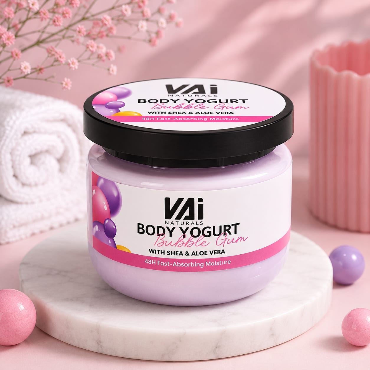 VAI Naturals Body Yogurt – Bubble Gum زبادي الجسم VAI Naturals – علكة