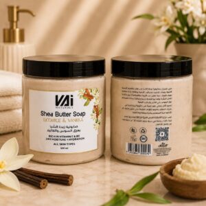 VAI Naturals Shea Butter Soap – Licorice & Vanilla – 500 ml صابون زبدة الشيا من VAI Naturals – عرق السوس والفانيليا – 500 مل