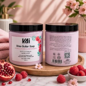 VAI Naturals Shea Butter Soap – Pomegranate & Raspberry – 500 ml صابون زبدة الشيا من VAI Naturals – الرمان والتوت – 500 مل