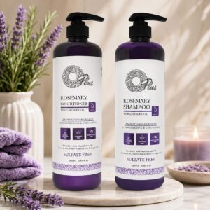 O Plus Rosemary Shampoo & Conditioner with Lavender Oil – 1000 ml شامبو وبلسم "أو بلس" (O Plus) بخلاصة إكليل الجبل وزيت اللافندر – 1000 مل