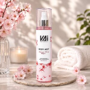 VAI Naturals Japanese Cherry Blossom Body Mist – 250 ml بخاخ معطر للجسم "زهرة الكرز اليابانية" من VAI Naturals – 250 مل