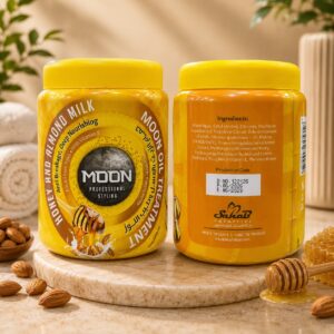 Moon Professional Styling Honey & Almond Milk Moon Oil Treatment – 1000 ml مون بروفيشنال ستايلينغ - حمام زيت معالج للشعر بالعسل وحليب اللوز – 1000 مل
