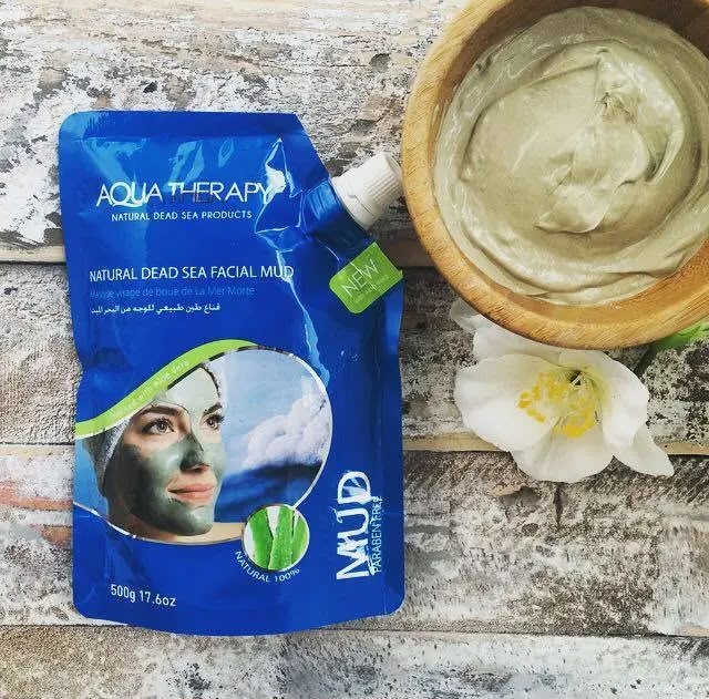 Aqua Therapy Natural Dead Sea Facial Mud Mask with Aloe Vera – 500 g قناع طين الوجه الطبيعي من البحر الميت مع الألوة فيرا من "أكوا ثيرابي" – 500 جم
