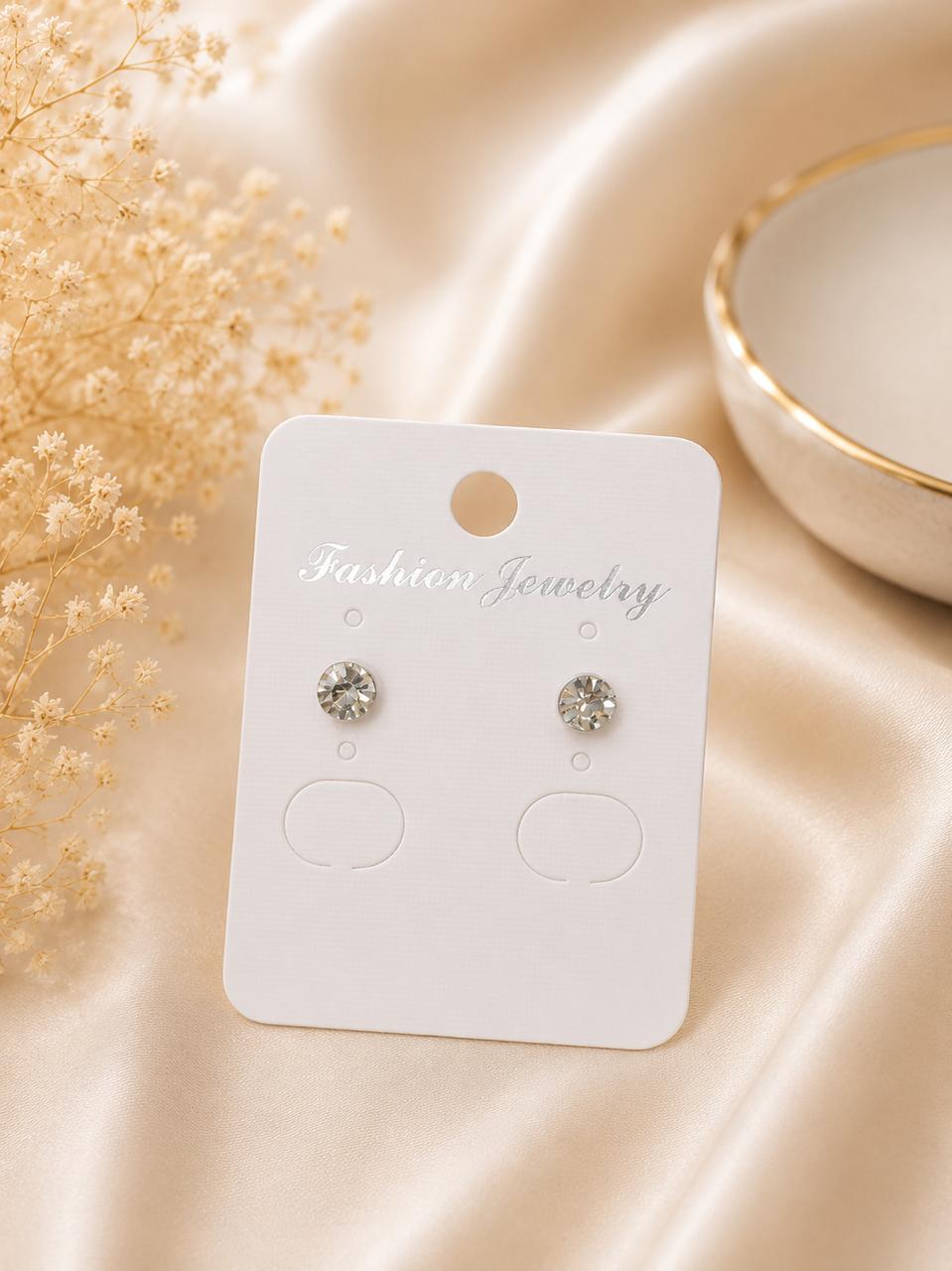 Elegant Silver-Tone Stud Earrings