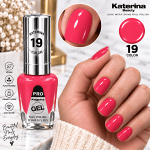 مناكير بلمعة الجل Katerina Beauty Miracle Gel - رقم 19 وردي مرجاني