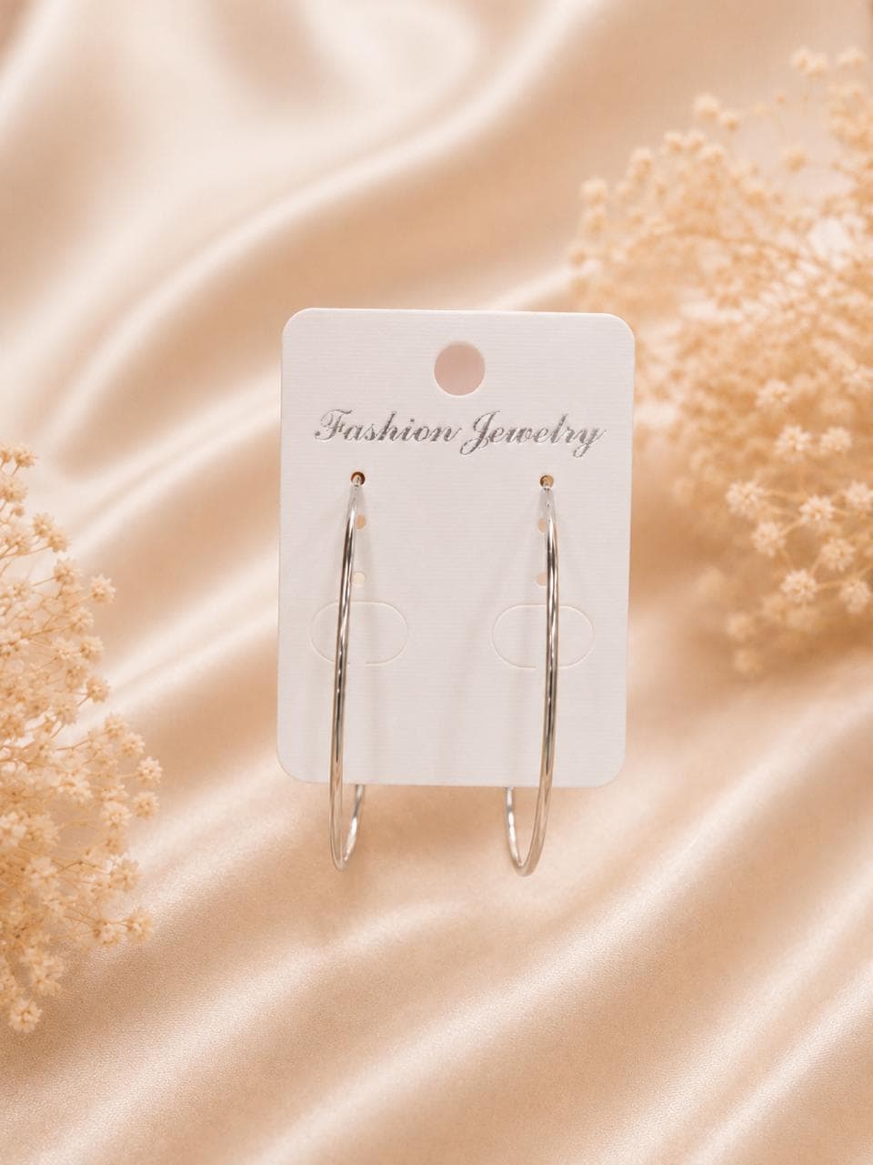 Silver Long Oval Earrings