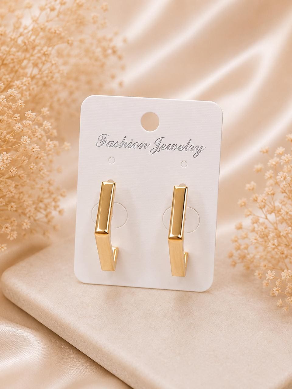 Gold Rectangular Earrings