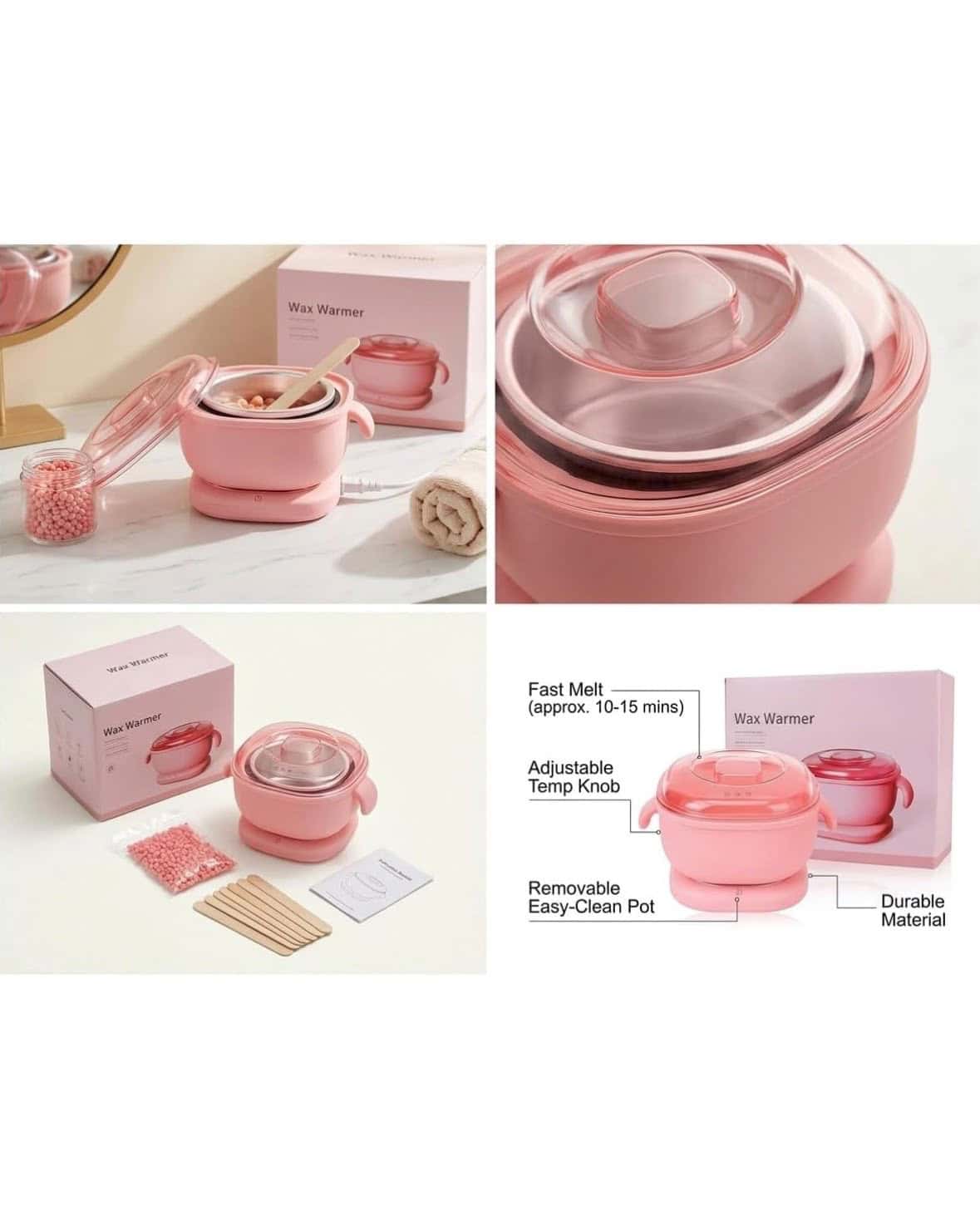 3-in-1 Wax Heater with a Foldable Silicone Pot