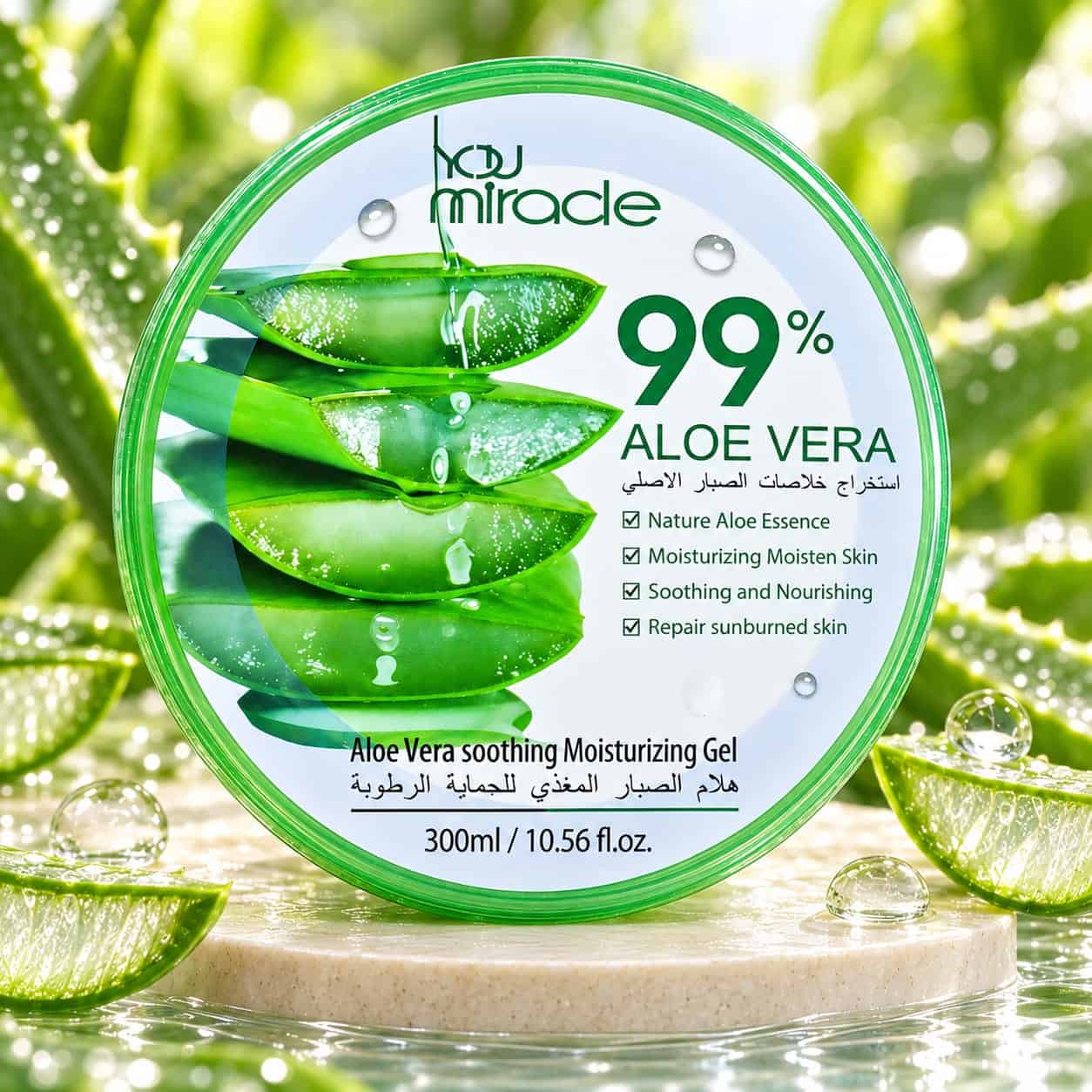 You Miracle 99% Aloe Vera Soothing Moisturizing Gel – جل الألوفيرا المرطب والمهدئ 300 مل