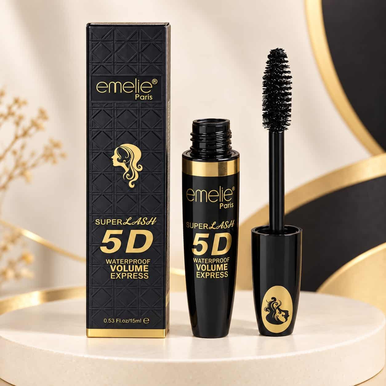 Emelie Paris Super Lash 5D Waterproof Volume Express Mascara – ماسكارا تكثيف مقاومة للماء 15 مل