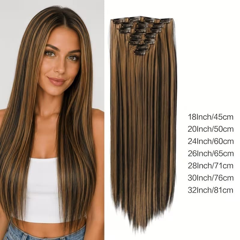 5-Piece Heat-Resistant Hair Extension Set