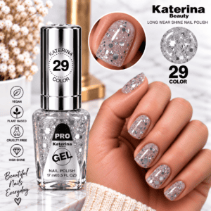 مناكير بلمعة الجل Katerina Beauty Miracle Gel - رقم 29 فضي بلمعة غليتر