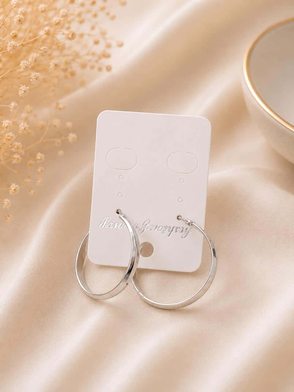 Silver Classic Large Hoop Earrings