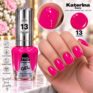 مناكير بلمعة الجل Katerina Beauty Miracle Gel - رقم 13 فوشي نيون