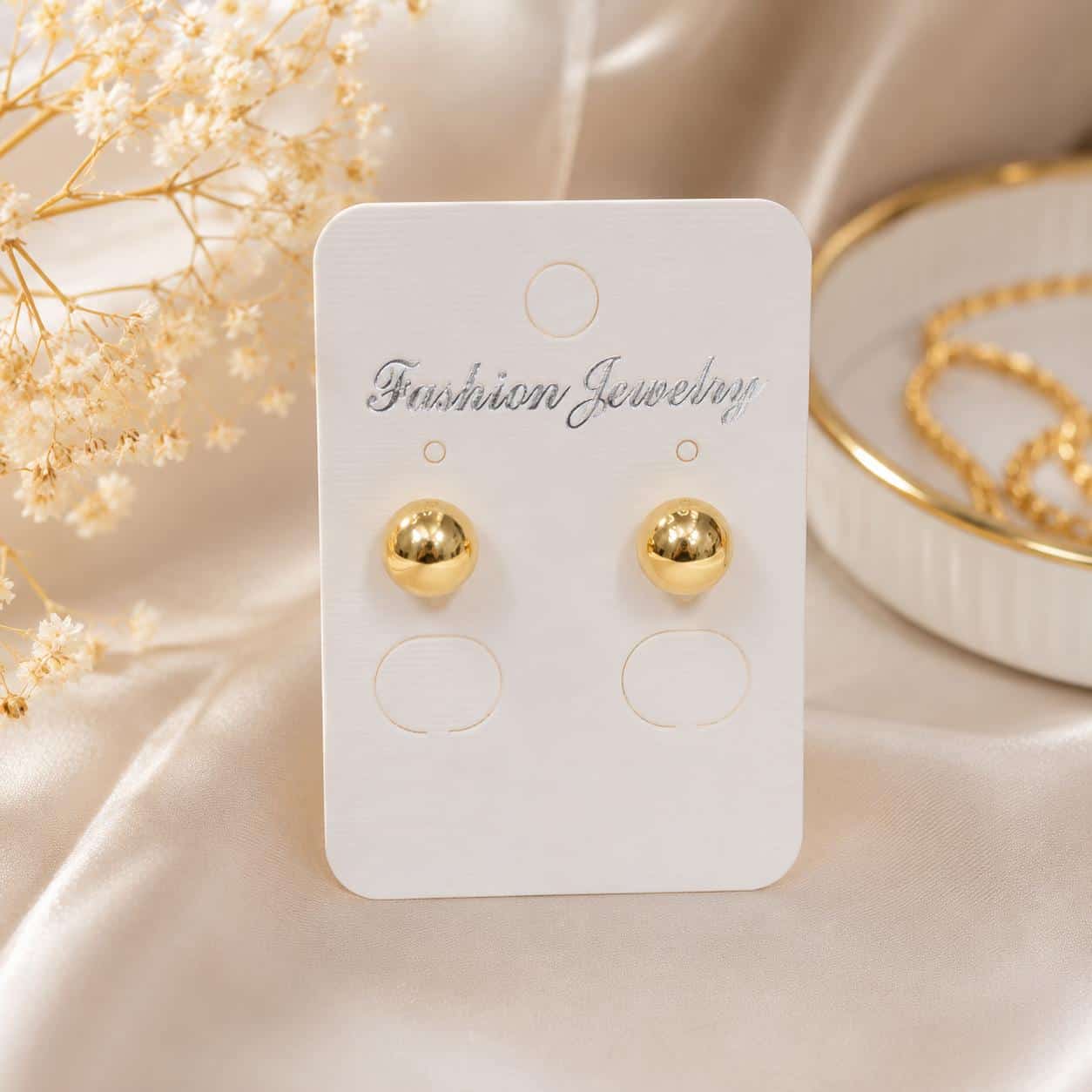 Gold Ball Stud Earrings