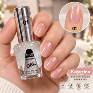 مناكير بلمعة الجل Katerina Beauty Miracle Gel - رقم 01 شفاف بلمسة نود