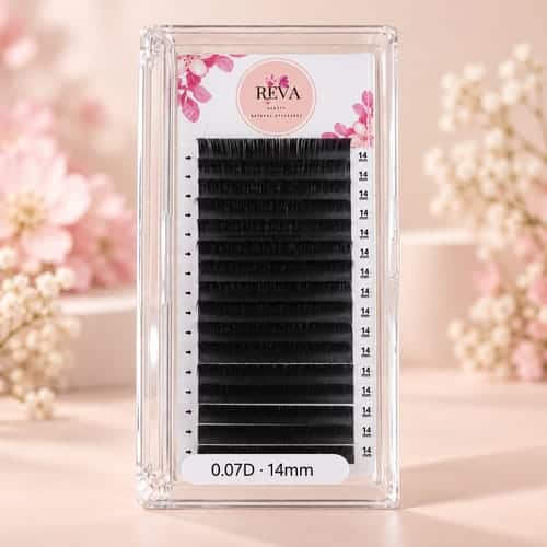 REVA Professional Eyelashes – D-Curl, 0.07mm thickness, 14mm length