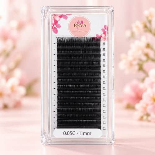 REVA Eyelashes – C-curl, 0.05mm thickness, 11mm length