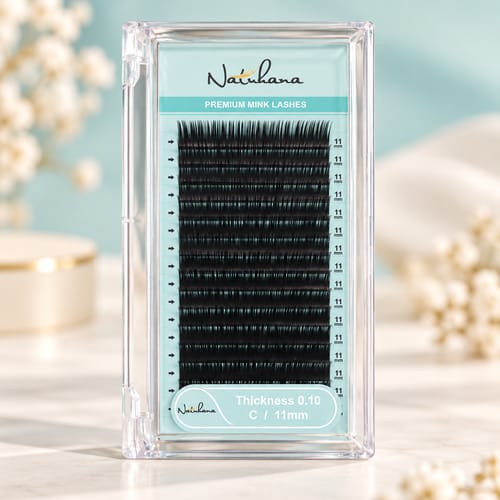 Natuhana Professional Eyelashes – C-Curl, 0.10mm Thickness, 11mm Length