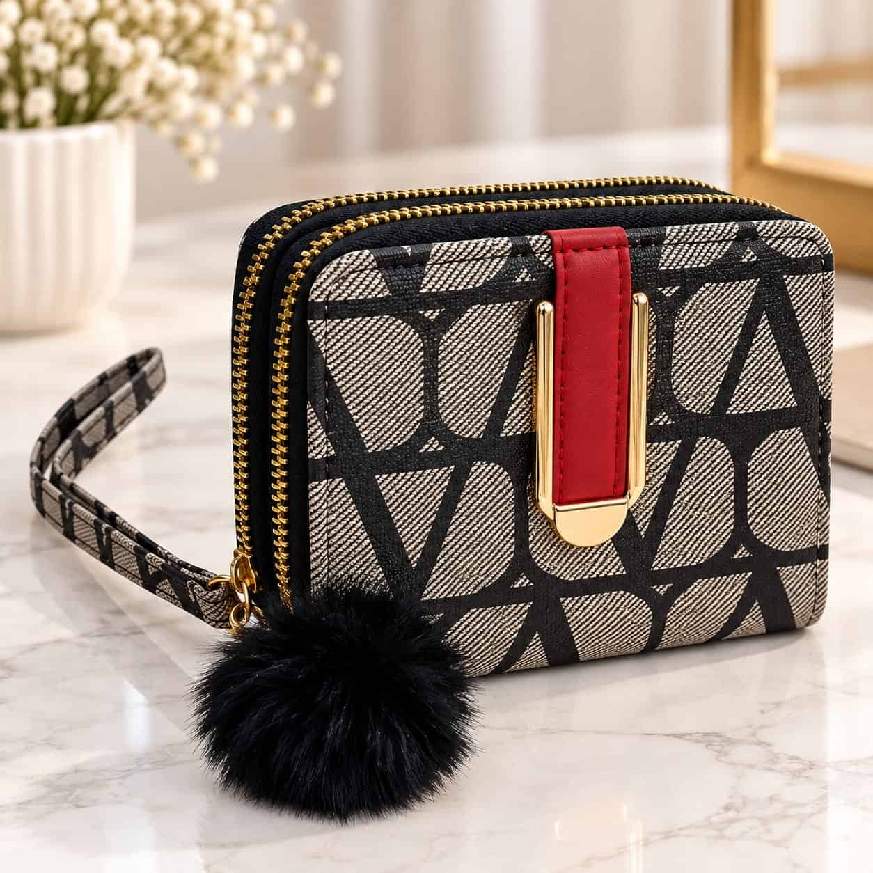Stylish women's wallet with double zipper and modern design