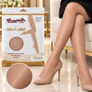 كولون السماح شيفون لحمي شفاف 15 DEN – مقاس ميديوم (M)
