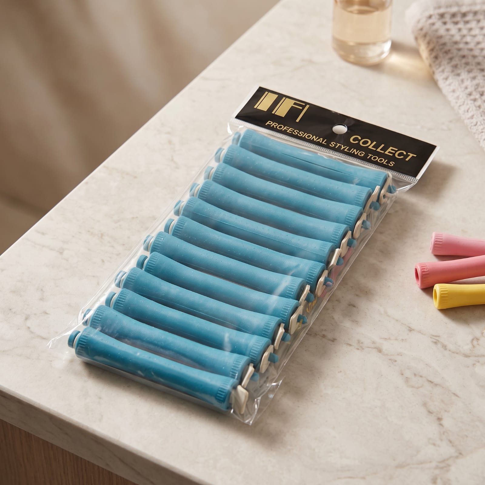 Heatless hair curlers – Professional blue hair curling rollers