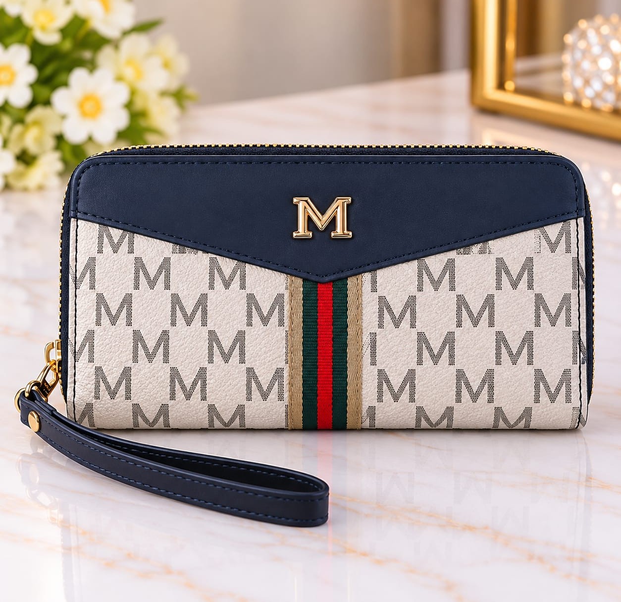 Elegant navy blue women's wallet