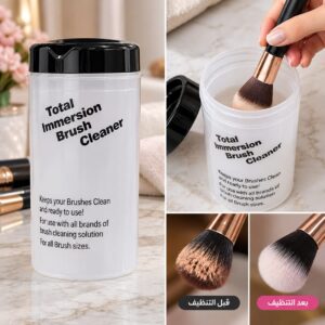 A container for cleaning makeup brushes