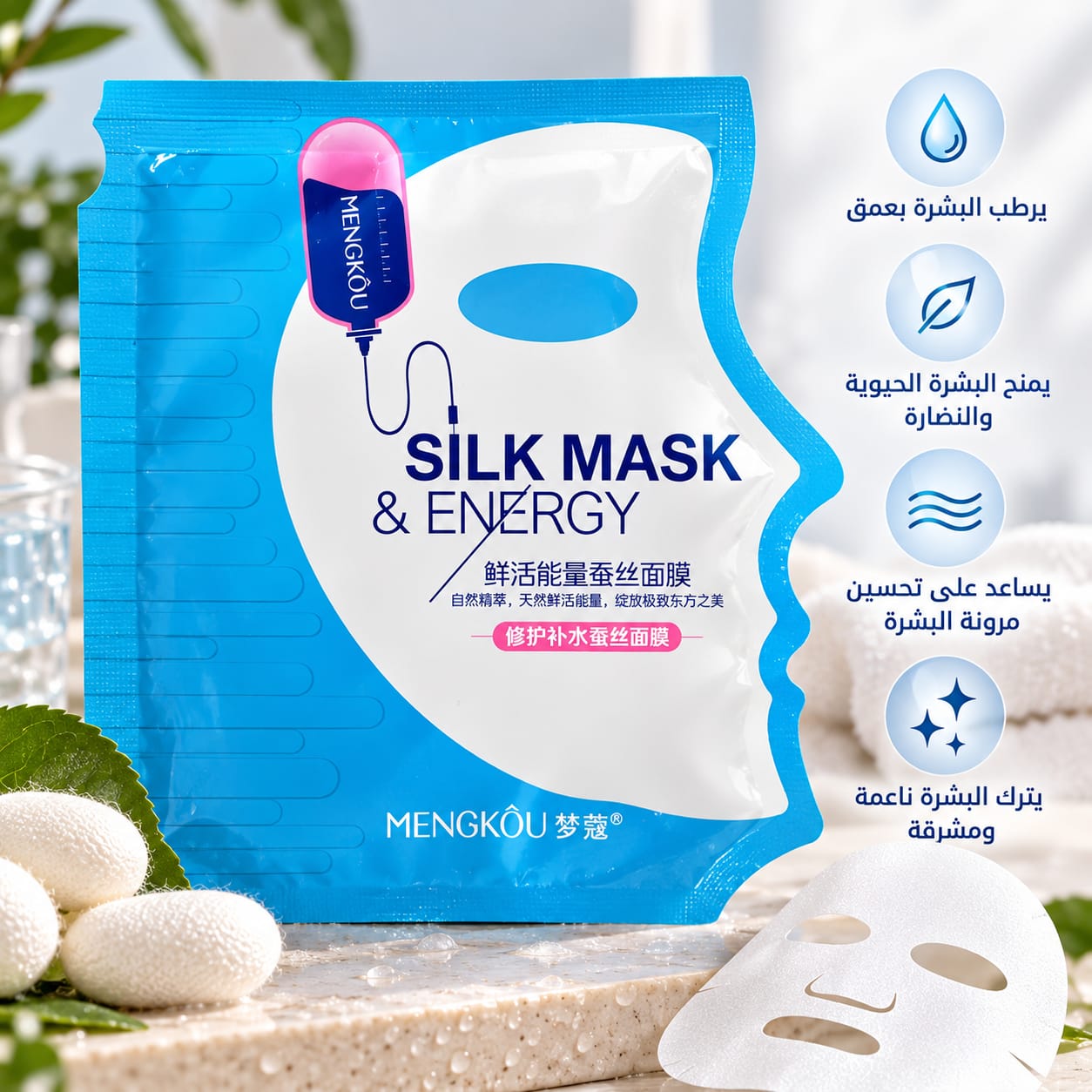 ماسك MENGKOU Silk Mask & Energy
